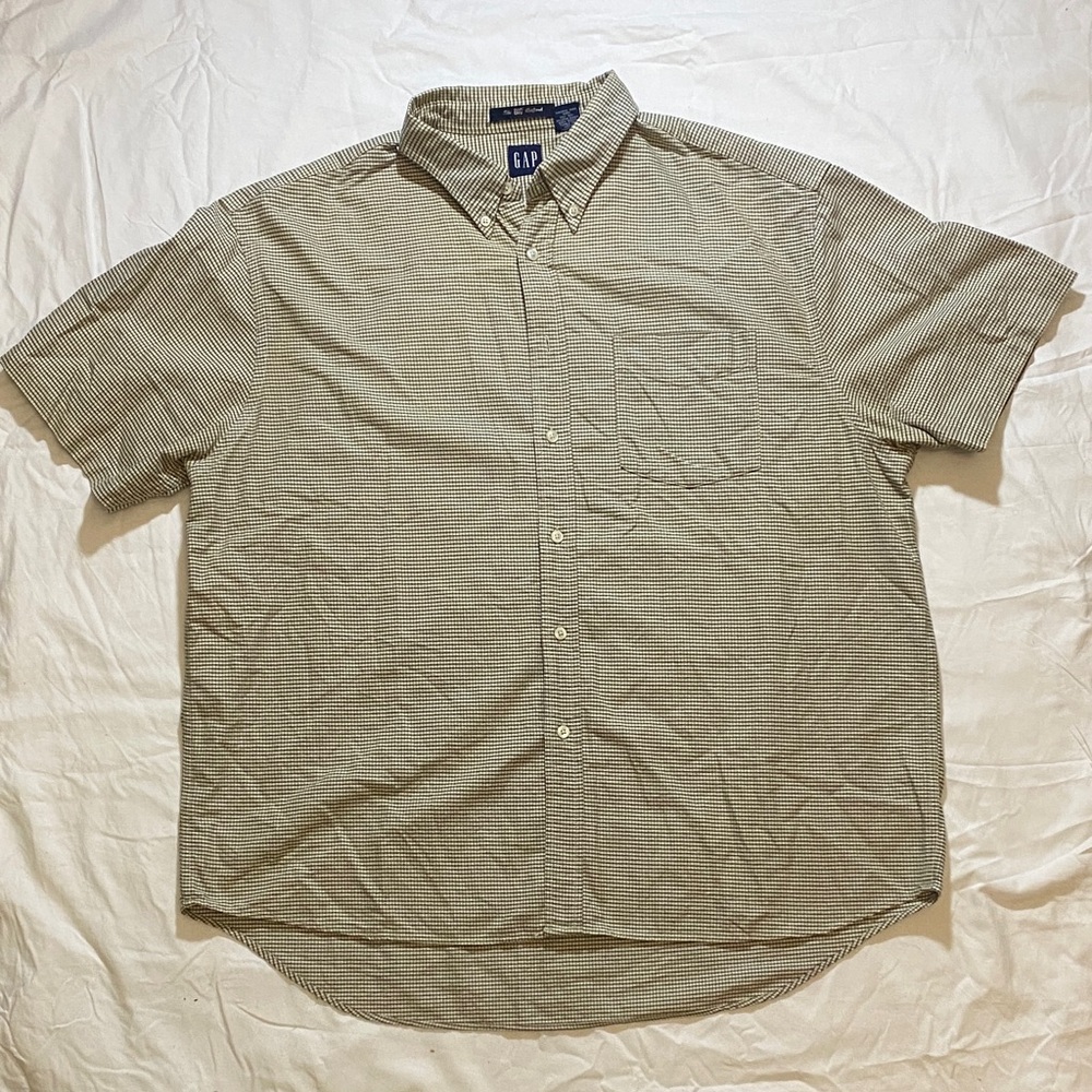GAP Men's Beige Striped Button Down Shirt XL